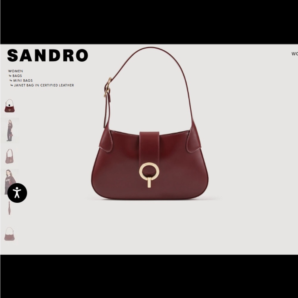 Sandro Sweet Janet Shoulder Bag - in Bordeaux